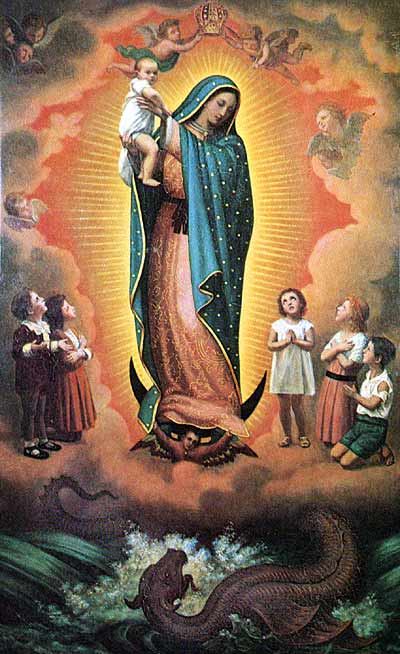 Nuestra Señora de Guadalupe protegiendo a los niños